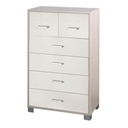 Settimino alto da camera sei cassetti Olmo Bianco 70x41x h112 cm