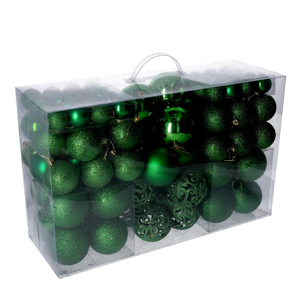 Confezione 100 pezzi di sfere plastiche verdi cmø4,6,8