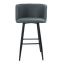 Sgabello Limin in ecopelle grigio con gambe nere opache 100 cm, 54 cm, 55 cm