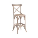 Sgabello bar grigio in legno stile naturale - 50x52x118 cm