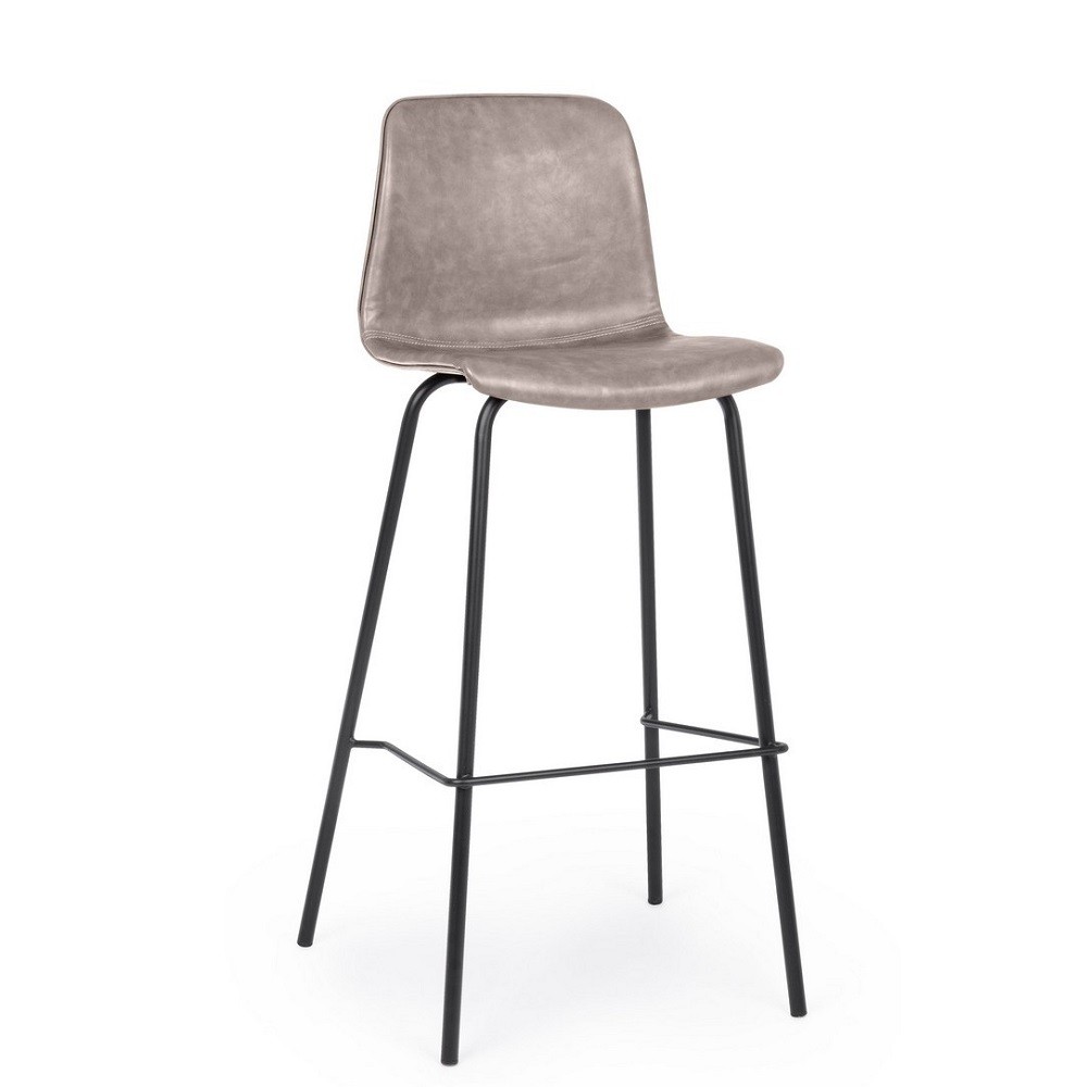 Sgabello bar vintage ecopelle beige Kyra 39x44x103,5 cm