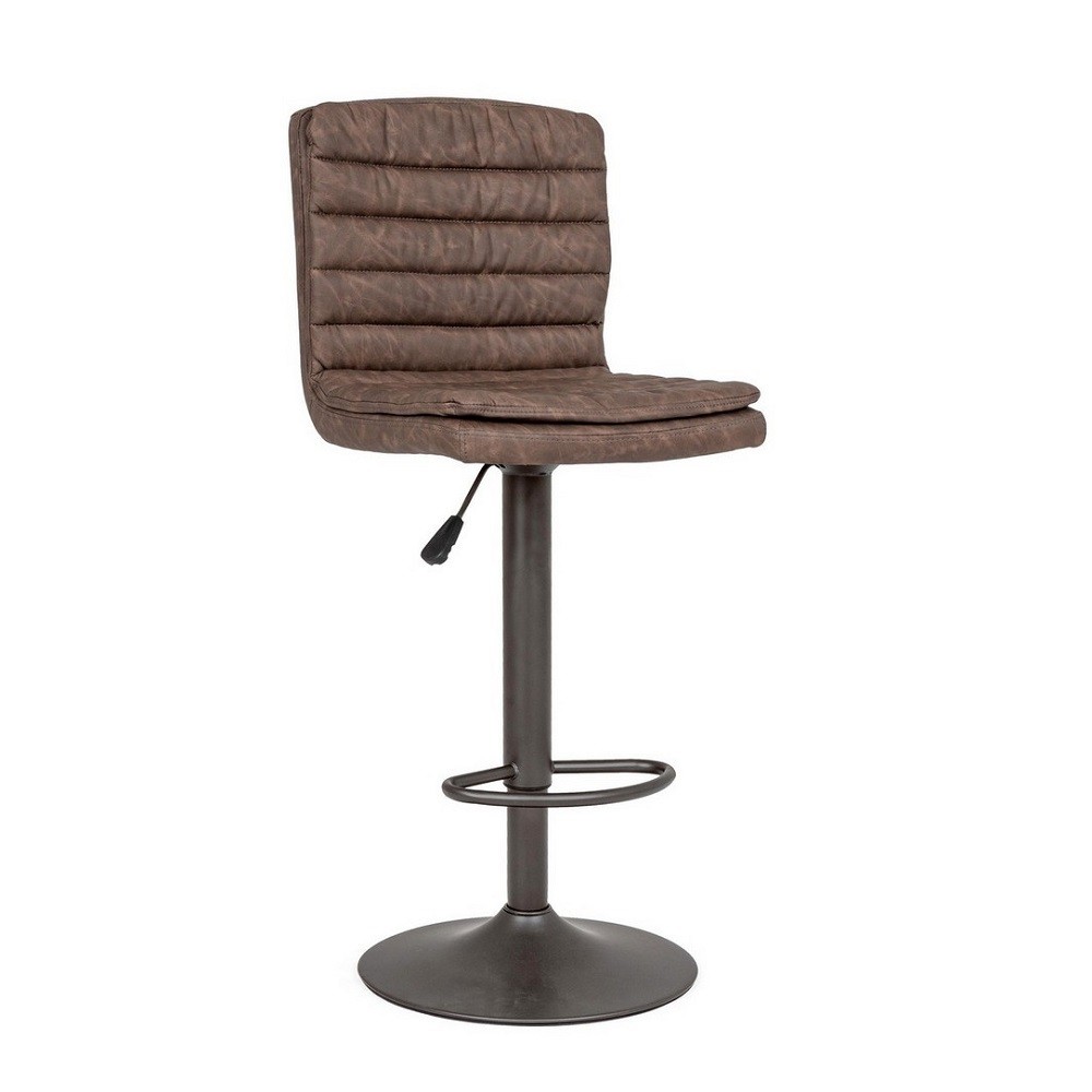 Sgabello bar vintage ecopelle marrone Connor 41 x 50 x 94,5 cm
