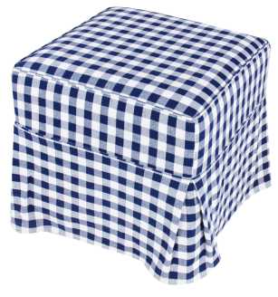 Sgabello Cubico Tessuto Blu Lg-9422 35x35x35 cm