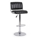 Sgabello da bar in similpelle nero, dimensioni 46x51,5x h88,5/109,5 cm