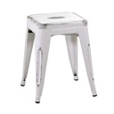 Sgabello Ferro Bristol Bianco Antico 39x39x45 cm