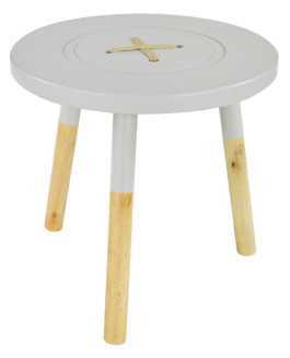 Sgabello Grigio con Bottone KB-7609B - Dimensioni 34x34x34 cm