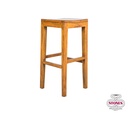 Doppio sgabello in legno multicolore, 35x35x75 cm, con seduta multicolore e schienale marrone chiaro