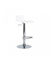 Sgabello in polipropilene con struttura in metallo, colore bianco e grigio, dimensioni 39x41x72/94cm