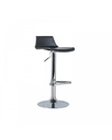 Set di 2 sgabelli in polipropilene con struttura in metallo, seduta nera e gambe grigie, dimensioni 39x41x72/94cm