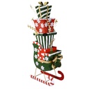 Slitta metallo con regali verde scuro 64x34x150 cm