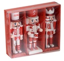 Confezione 3pz Soldatino Legno Rosso 18x16x4,5 cm