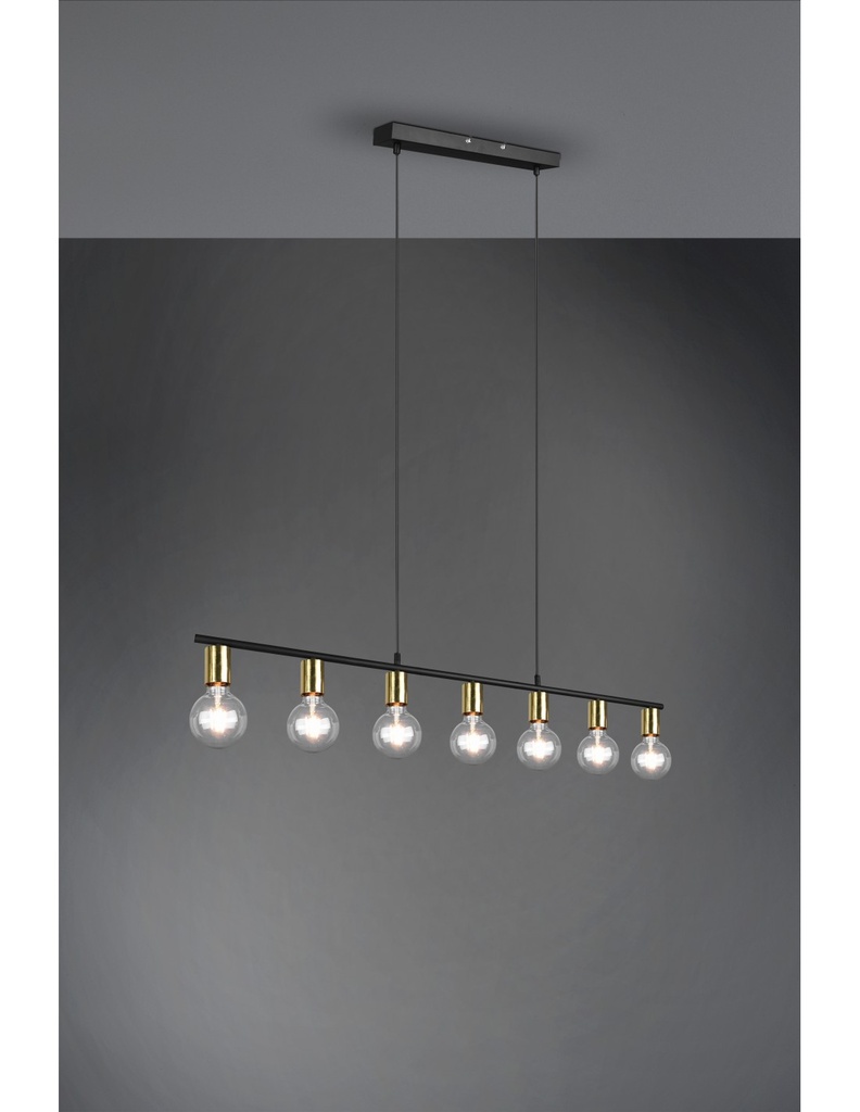 Sospensione 7xE27 Vannes Ottone L110 cm Trio Lighting