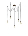 Lampadario Sospensione Cord Ragno Rame Antico 5xE27 con Decentramento