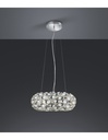 Sospensione Cucchiaio Rotonda Spoon 3xE14 Cromo Ø47 cm Trio Lighting