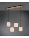 Sospensione Elmau 4xE27 Nichel E Paralumi Sabbia L100 cm Trio Lighting