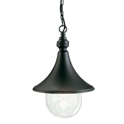Sospensione Grande E27 Lampada Nero - Design in Alluminio Pressofuso e Diffusore Trasparente