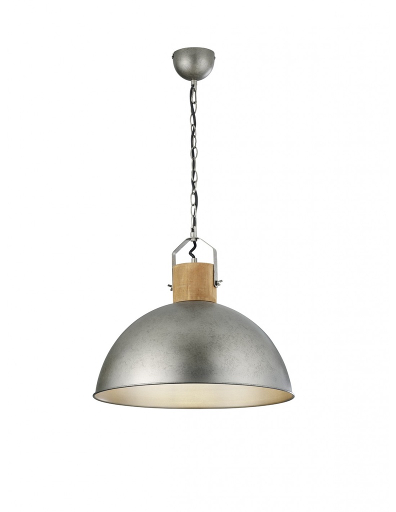 Sospensione Industriale Delhi Cupola Metallica Nichel Ø45 cm