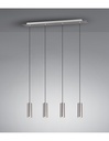 Lampada a Sospensione 4 Luci Cilindri Nichel Marley