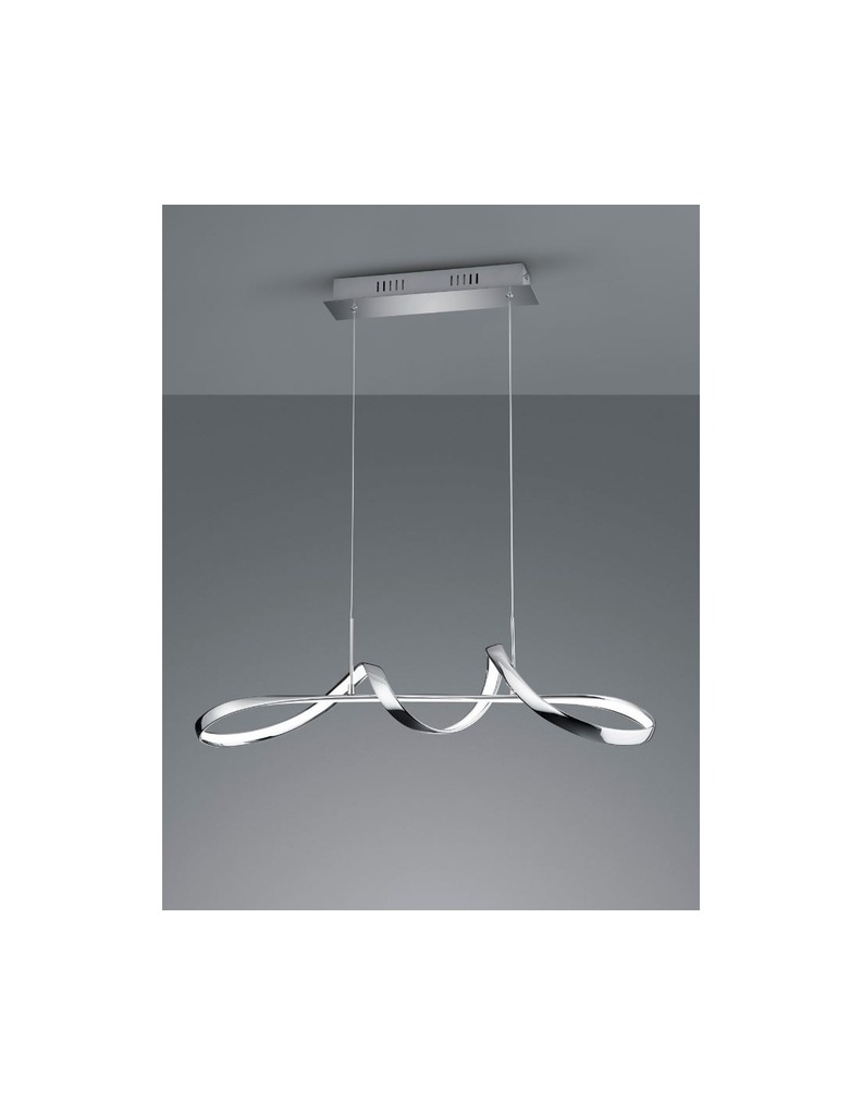 Lampadario Sospensione Moderna Intreccio Cromo Led Dimmer 4000k