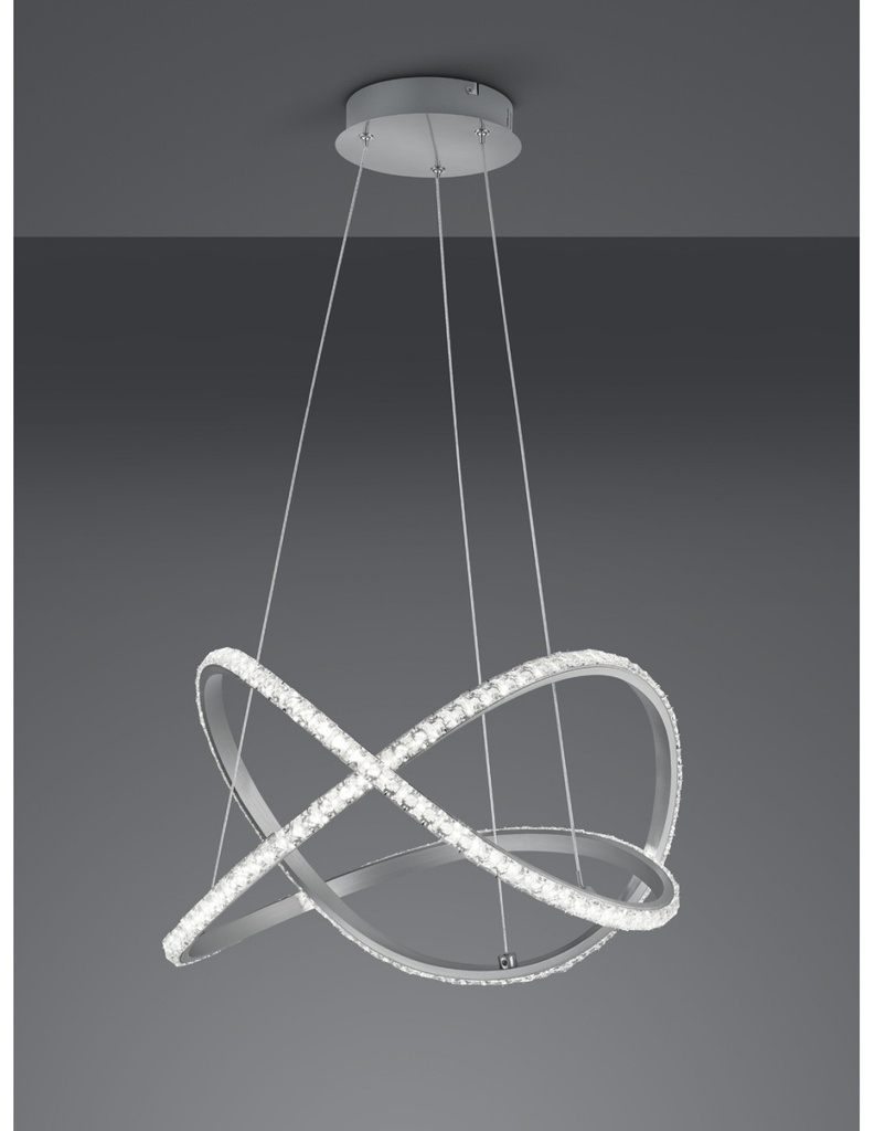 Lampada Sospensione Moderna Rubin Led Dimmerabile RGB Effetto Cristallo Ø50 cm