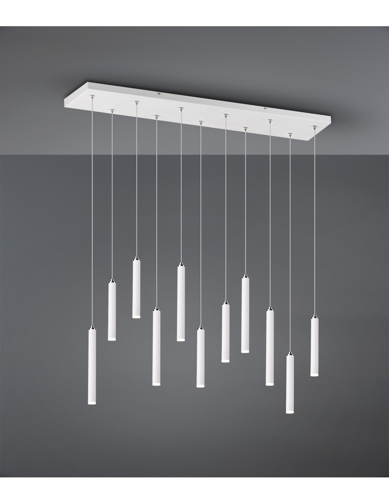 Sospensione Moderna Tubular 11 Tubi Led Bianco L115 cm