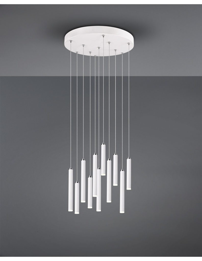 Sospensione Moderna Tubular 11 Tubi Led Bianco Ø40 cm