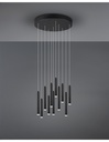 Sospensione Moderna Tubular 11 Tubi Led Nero Ø40 cm