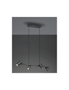 Lampada a Sospensione Nera 4 Faretti Spot Orientabili