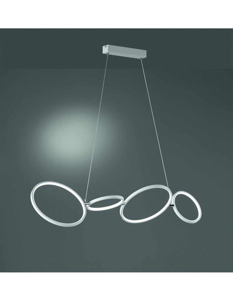 Sospensione a 4 Cerchi Led Bianco L110 cm