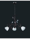Sospensione Rustica 3xE14 Traditio Ruggine Coppe Vetro Bianco Ø70 cm Trio Lighting