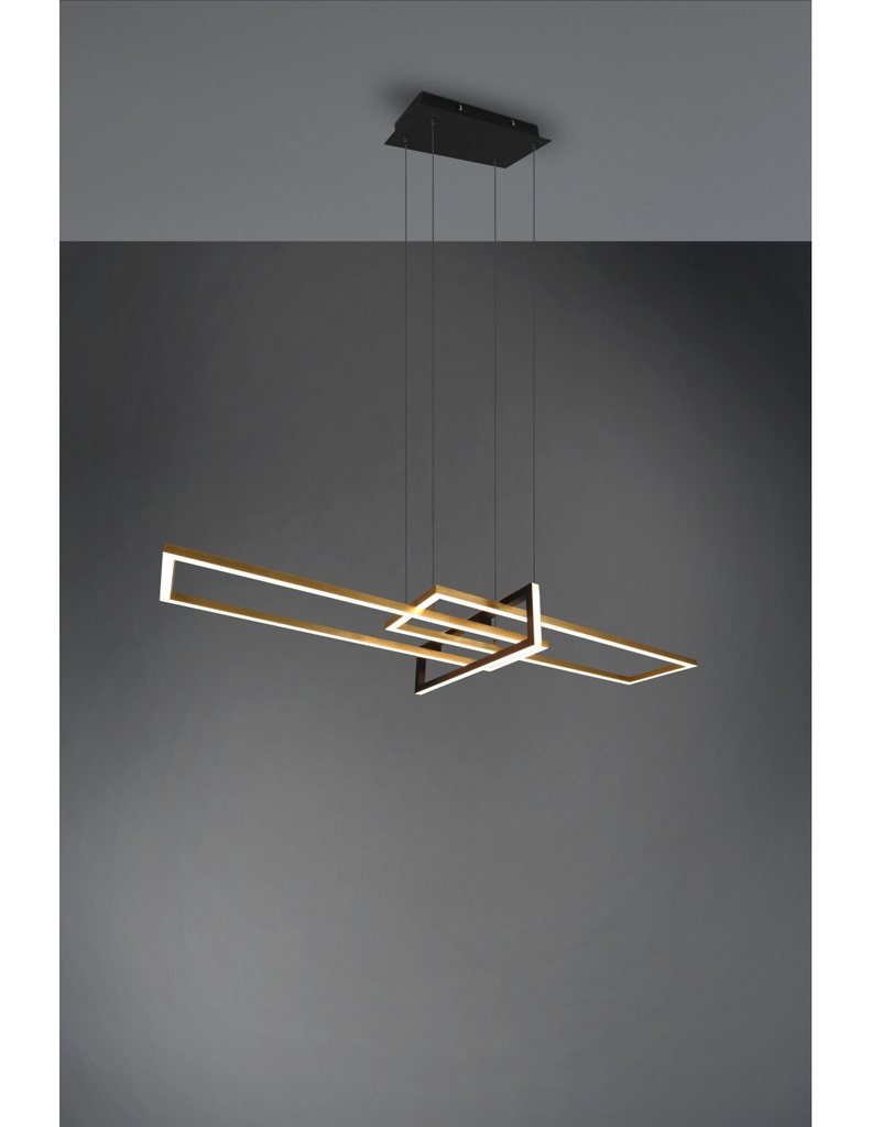 Sospensione Led Oro-Nero 34w Dimmerabile L110 cm Trio Lighting