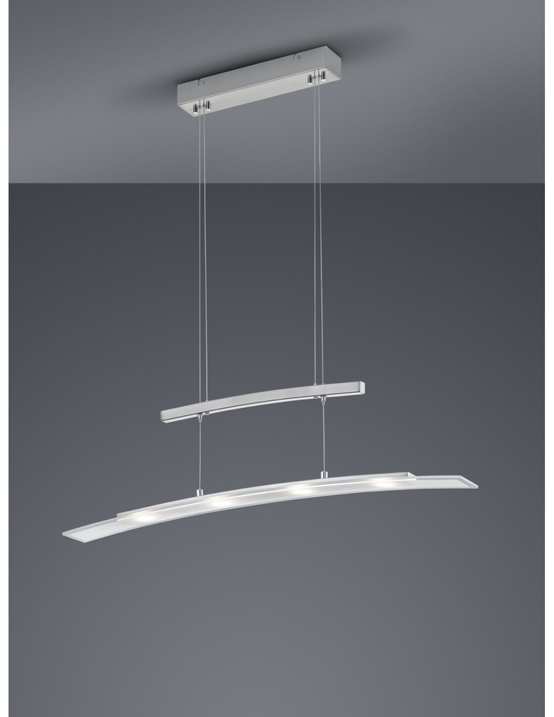 Sospensione Samos Led Dimmerabile Nichel L80 cm Trio Lighting