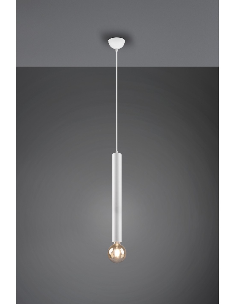 Sospensione Singola Tubolare Bianco Clermont Trio Lighting