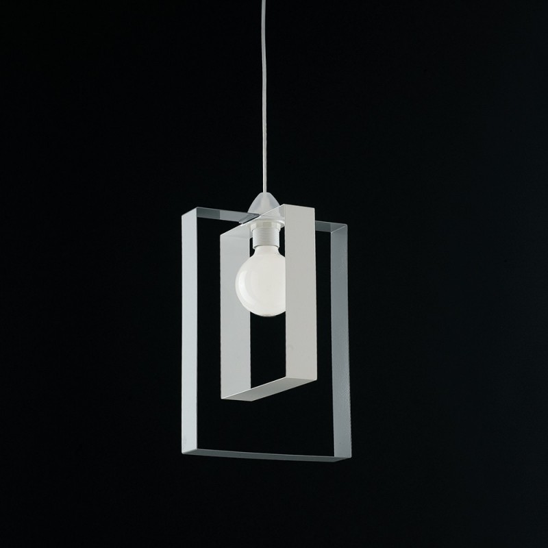 Sospensione moderna lampadario in ferro bianco grigio 25xh.40 cm
