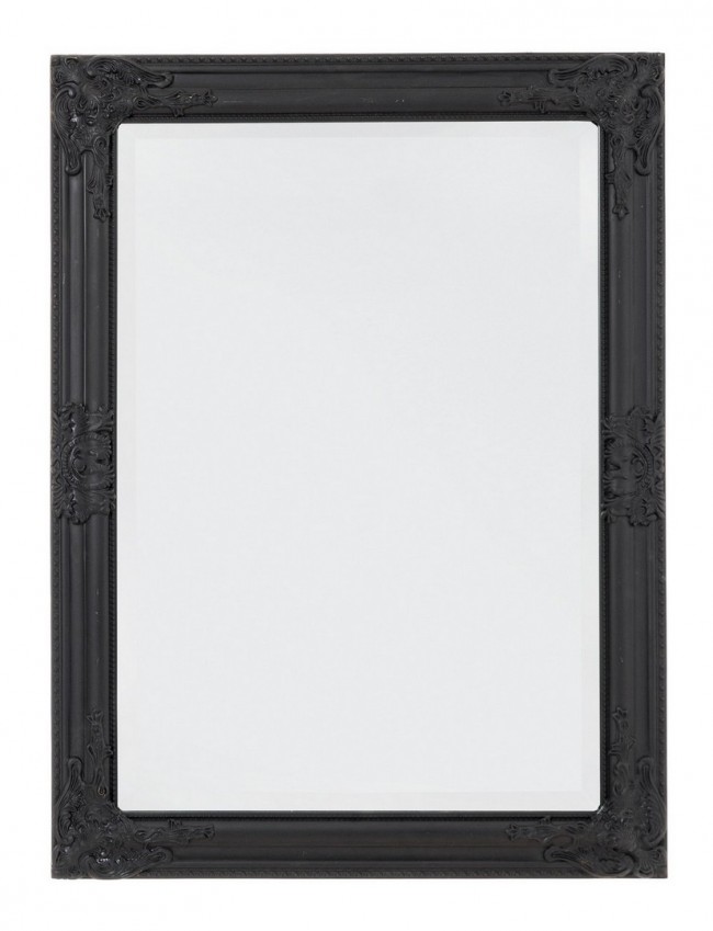 Specchio Miro C-C Nero Opaco 62x82 - Cornice in Legno Paulonia Dipinta