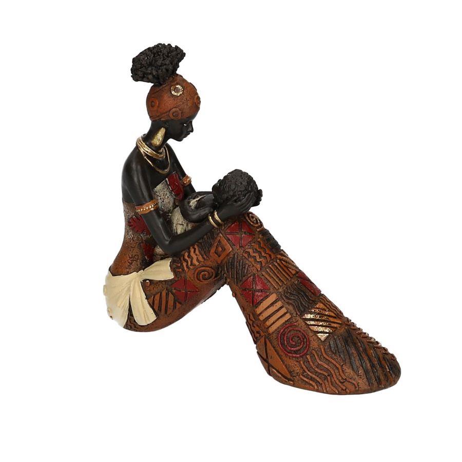 Statua Resina Donna Africana 18,5x6x17 cm