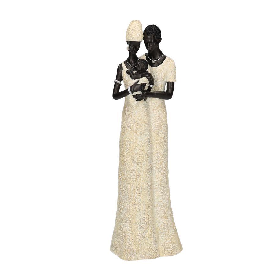 Statua resina donne africane con bambino 13,5x8,5x34 cm
