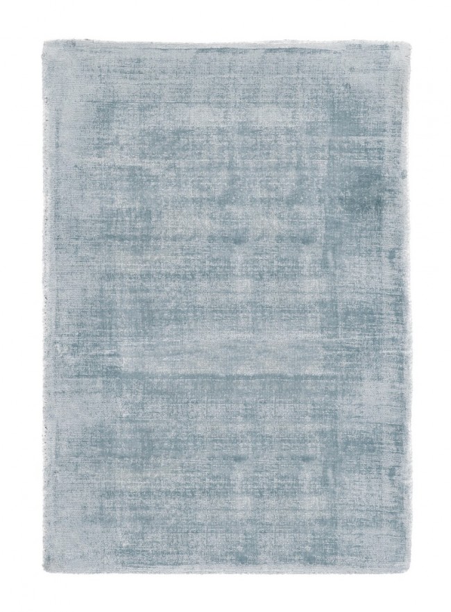 Tappeto Rashmi Azzurro 140x200 - Fronte in Viscosa, Retro in Cotone