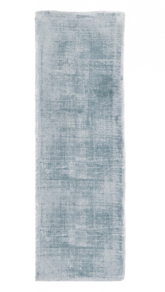 Tappeto Rashmi Azzurro 80x250 - Tessuto Artigianale in Viscosa e Cotone