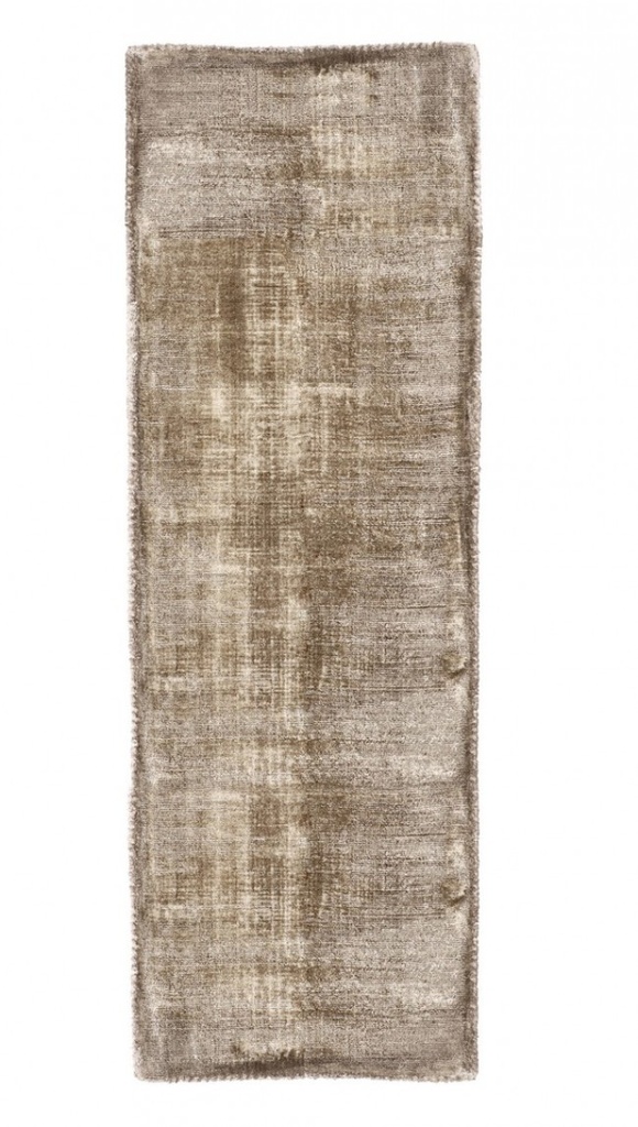 Tappeto Rashmi Marrone 80x250 - Tessuto Artigianale in Viscosa e Cotone