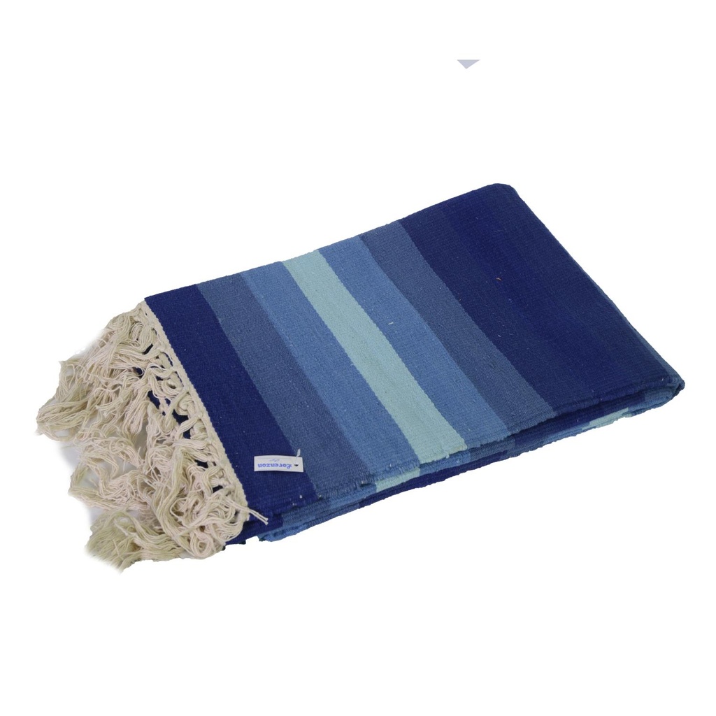 Tappeto cotone righe blu azzurro 120x190 cm
