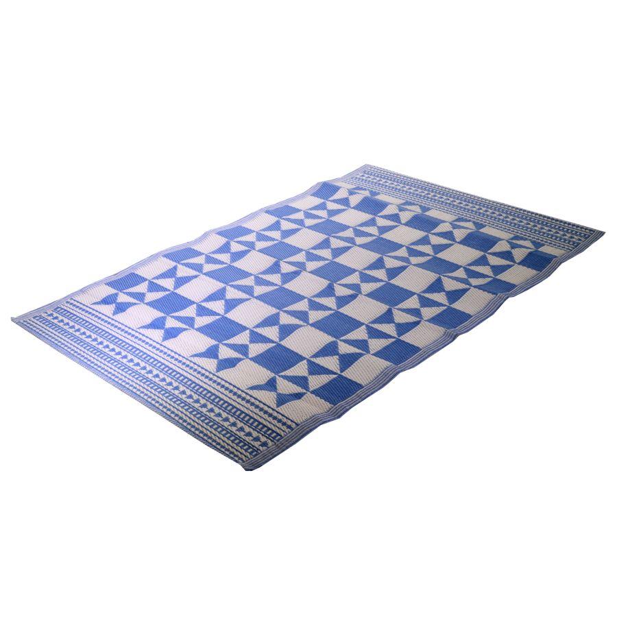 Tappeto poliestere triangoli blu 60x180x0.6 cm