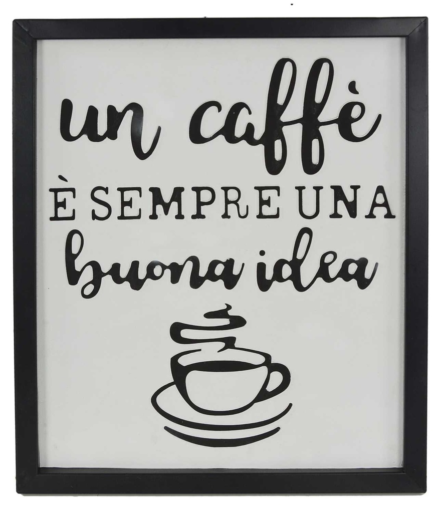 Targa legno un caffe' e'... ea-6618 cm.40 x 2,5 h 49