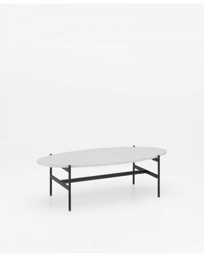 Tavolino elegante in ceramica e metallo, 110x50x76