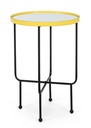 Tavolino moderno in acciaio e vetro, D45x66,5 cm