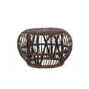 Tavolino Pouf per esterno in rattan Marrone DORADAL 65x44 cm