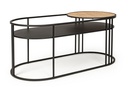 Tavolino ovale nero in acciaio Elyot - Dimensioni: 102x47x46 cm