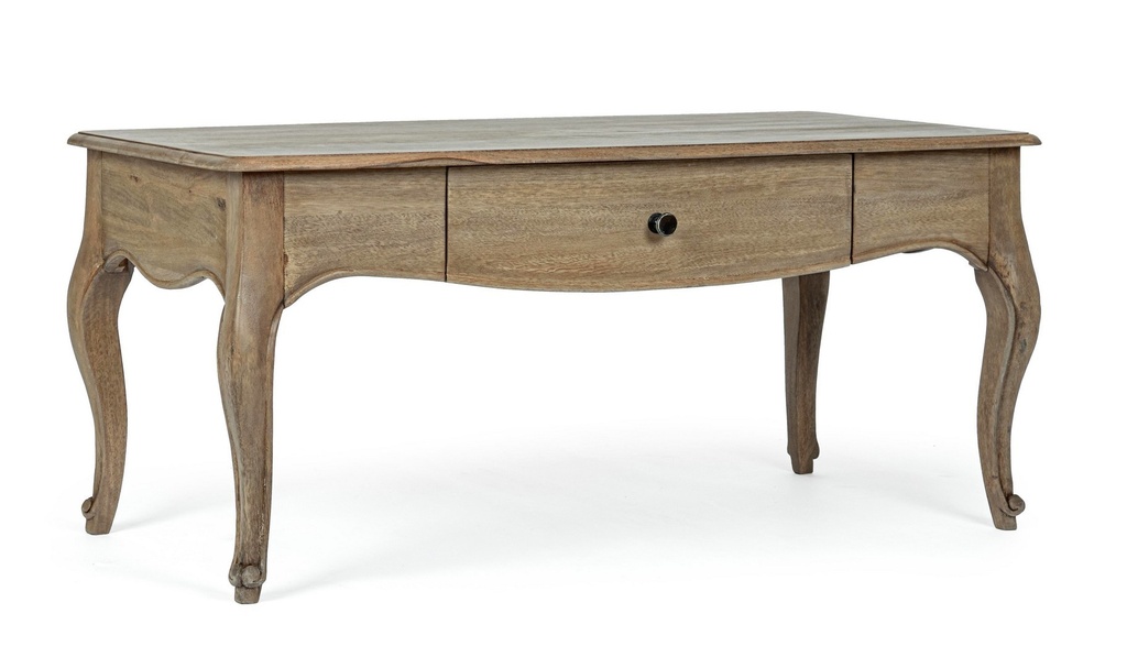 Tavolino classico con cassetto in legno - Dimensioni: 110x55x50 cm