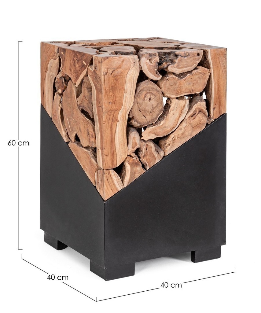 Tavolino design legno quadrato Grenada - 40x40x60 cm