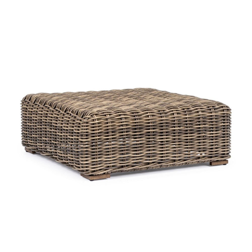 Tavolino in alluminio e fibra sintetica stile naturale 83x83
